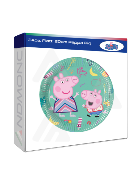 24pz. Piatti 20 cm Peppa Pig bambini festa