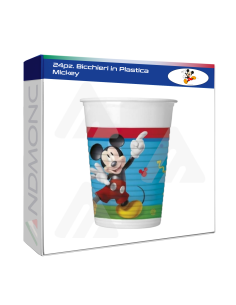 24pz. Bicchieri in Plastica Mickey topolino