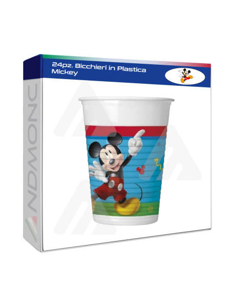 24pz. Bicchieri in Plastica Mickey topolino