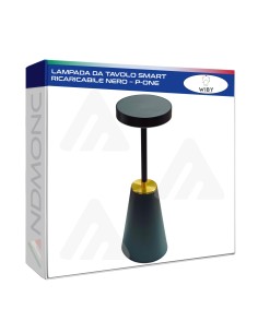 Lampada da Tavolo smart ricaricabile dimmerabile touch Nero