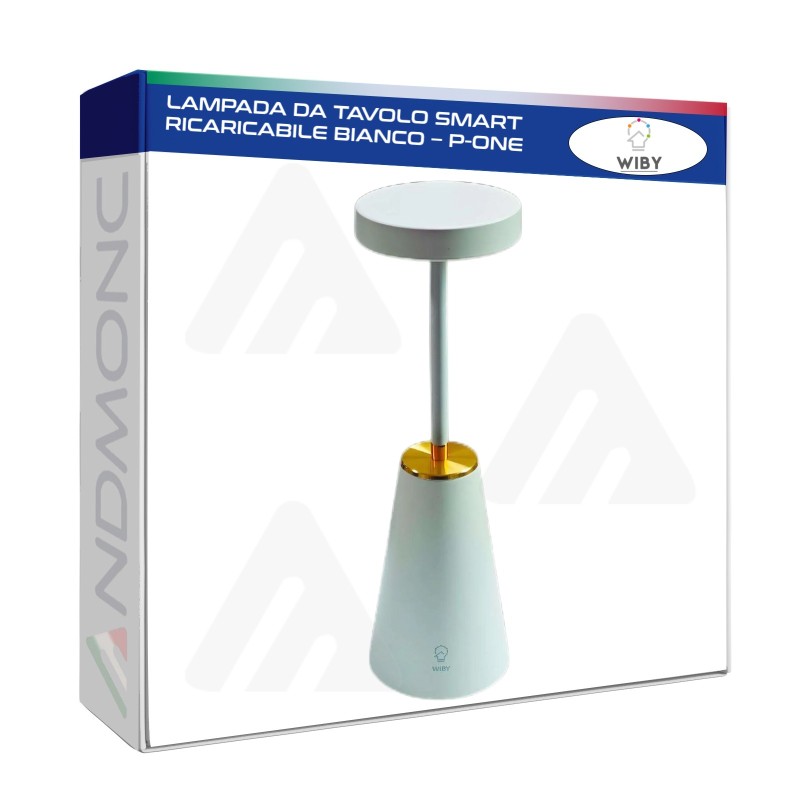 Lampada da Tavolo smart ricaricabile dimmerabile touch Bianco