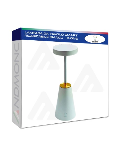 Lampada da Tavolo smart ricaricabile dimmerabile touch Bianco