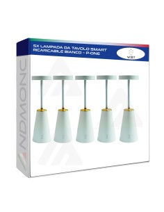 5x Lampada da Tavolo smart ricaricabile dimmerabile touch...