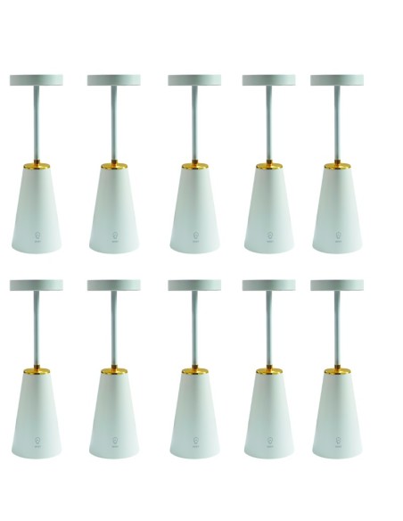 10x Lampada da Tavolo smart ricaricabile dimmerabile touch Bianco