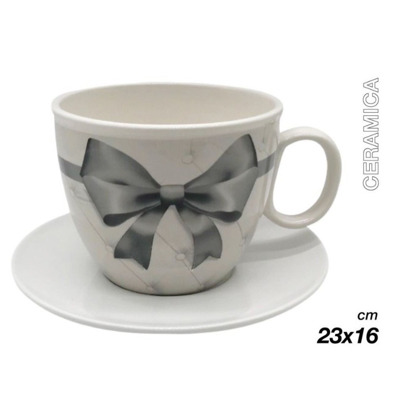 Tazzone Portacialde in Ceramica con fiocco...