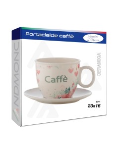 Tazzone Portacialde in Ceramica con design fiori 23x16cm