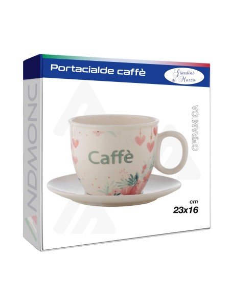 Tazzone Portacialde in Ceramica con design fiori 23x16cm