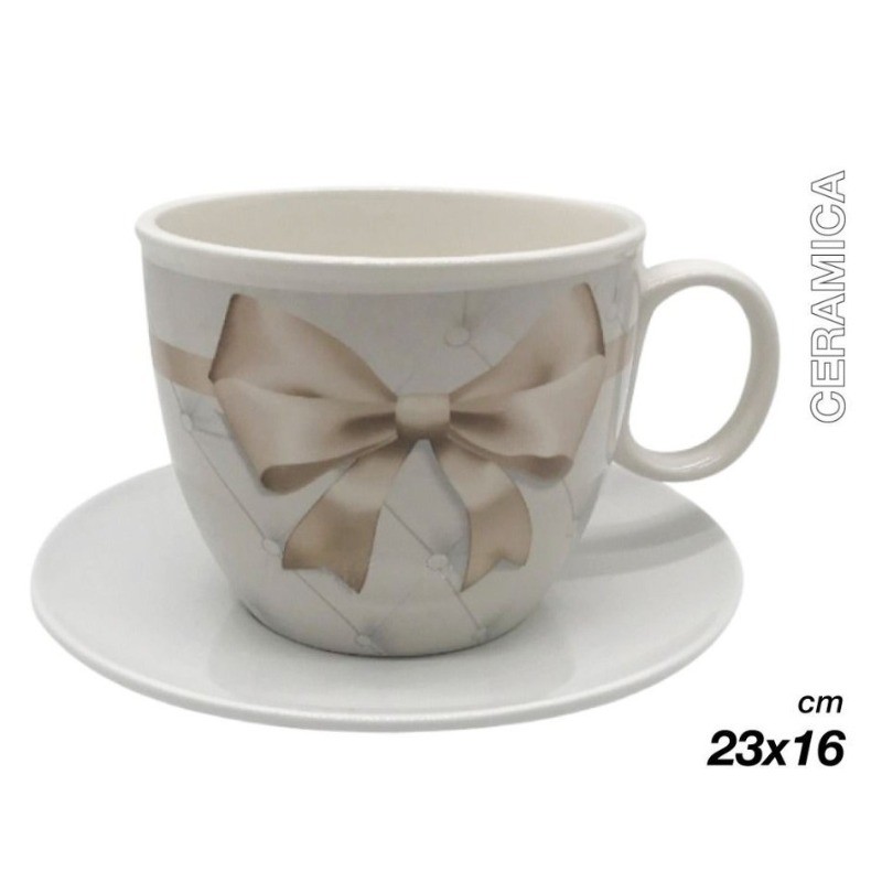 Tazzone Portacialde in Ceramica con fiocco...