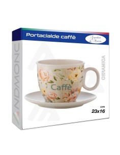 Tazzone Portacialde in Ceramica con design rose 23x16cm