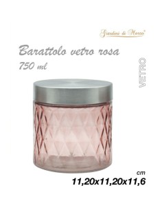 Barattolo in Vetro Rosa 11,20x11,20x11,6cm, 750ML 2