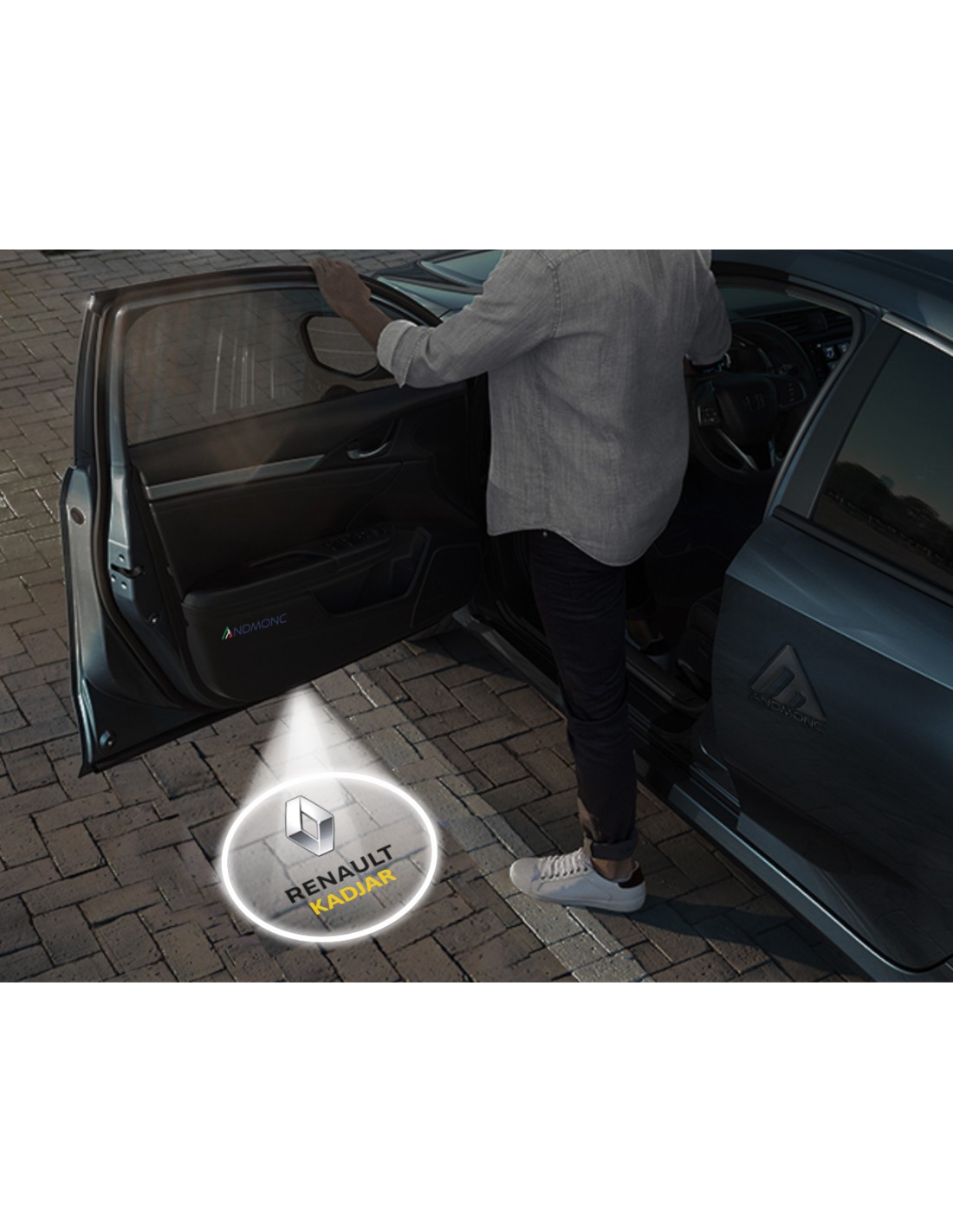 Luci antipozzanghera sottoporta led con logo Renault Kadjar