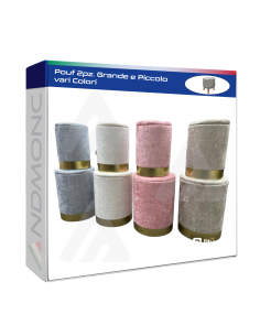 Pouf 2 pezzi grande e piccolo Vari Colori