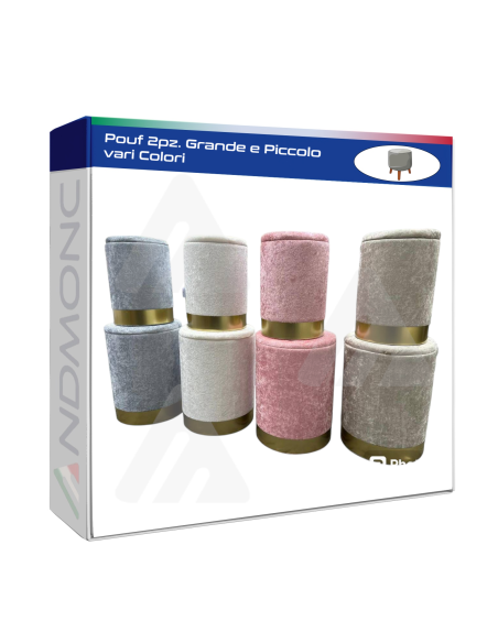 Pouf 2 pezzi grande e piccolo Vari Colori