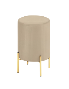Pouf in Velluto Nocciola con piedi in metallo GOLD 2