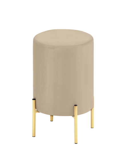 Pouf in Velluto Nocciola con piedi in metallo GOLD