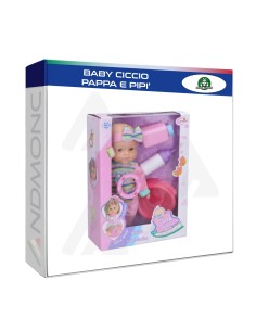 Bambolotto baby Ciccio, pappa e pipi' , con accessori