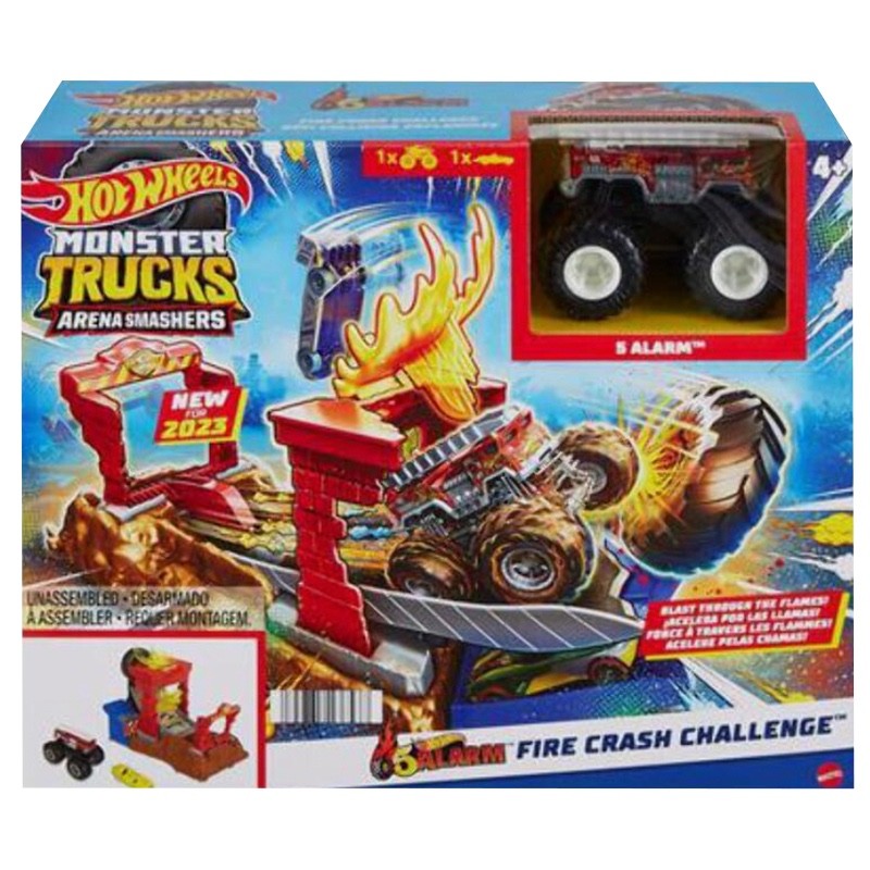 Hot Wheels Monster Trucks playset Fire Crash...