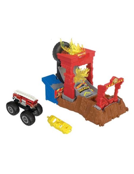 Hot Wheels Monster Trucks playset Fire Crash Challenge, giocattolo