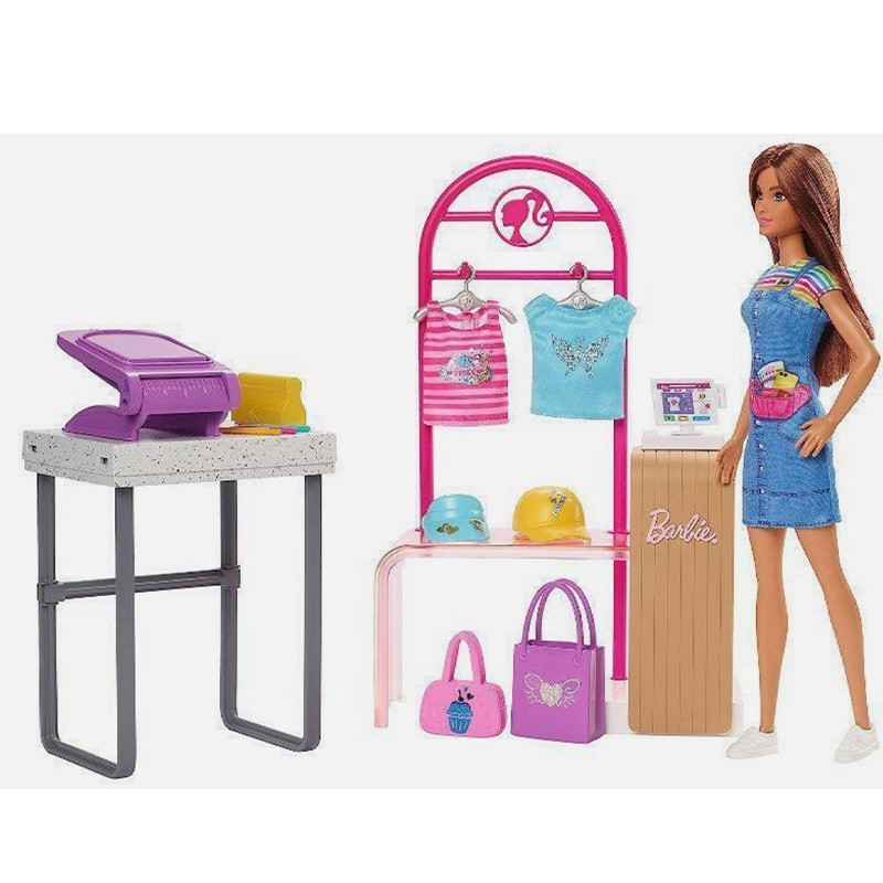 Barbie boutique moda, playset accessorio, 5+ anni