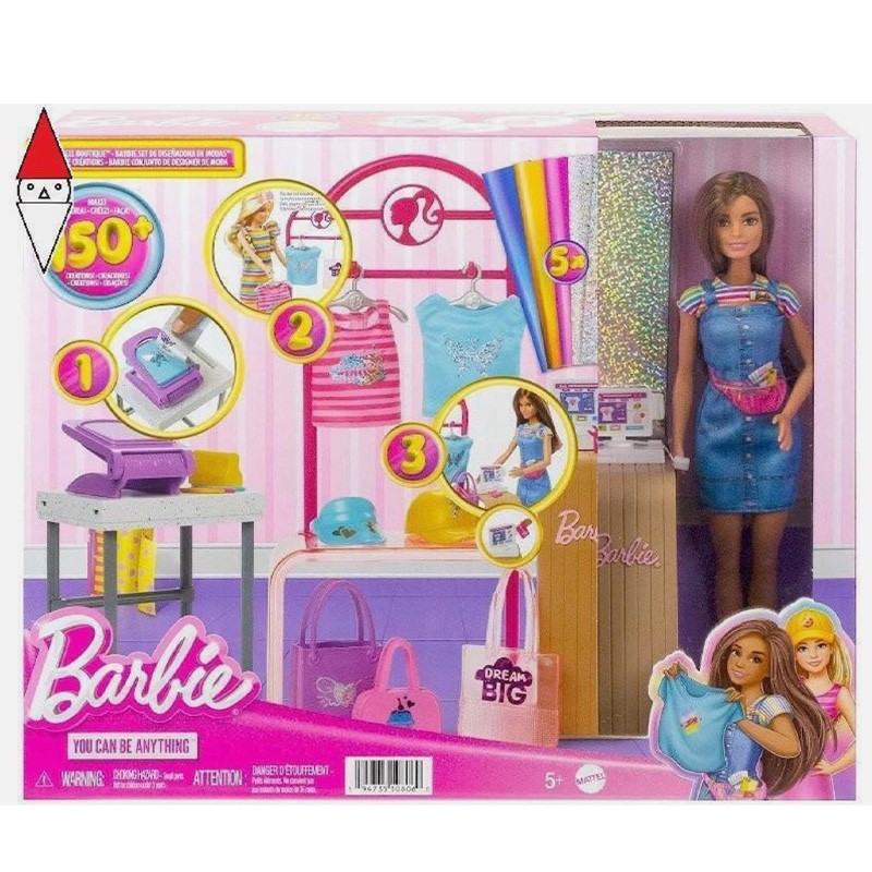Barbie boutique moda, playset accessorio, 5+ anni