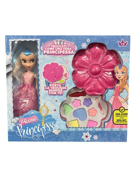 Set giocattolo Piccole Principesse + palette trucco, include Bambola