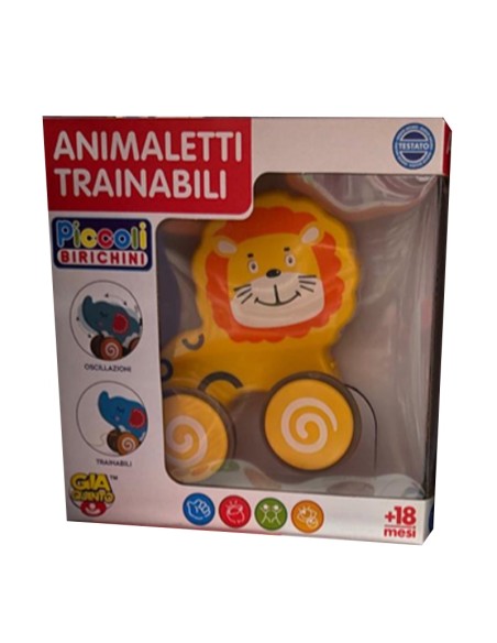 Giocattolo animali da trainare per imparare a camminare, leone