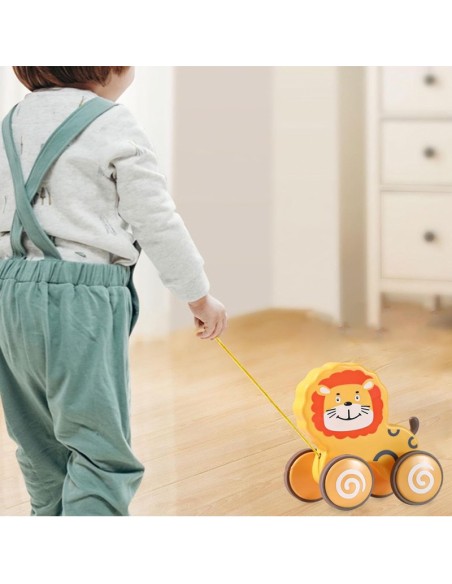 Giocattolo animali da trainare per imparare a camminare, leone