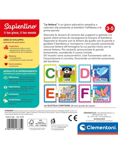 Clementoni - Sapientino Gioco Educativo - Le Lettere