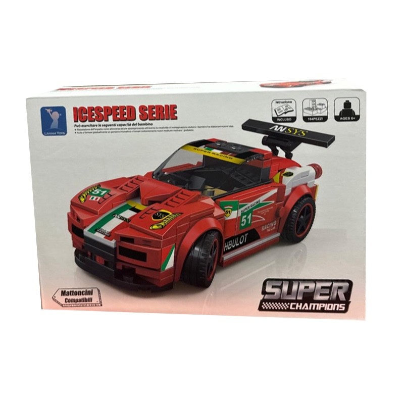 Macchina Rossa da Corsa in mattoncini da...