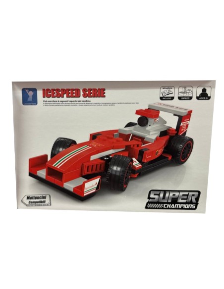 Macchina ICESPEED FORMULA ONE RED in mattoncini da costruire, gioco di costruzione