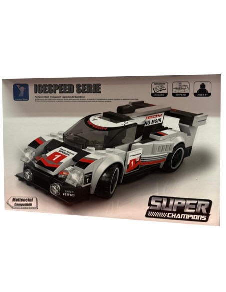 Macchina ICESPEED SERIE GREY in mattoncini da costruire, gioco di costruzione