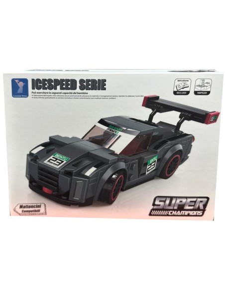 Macchina ICESPEED SERIE BLACK AND RED in mattoncini da costruire, gioco di costruzione