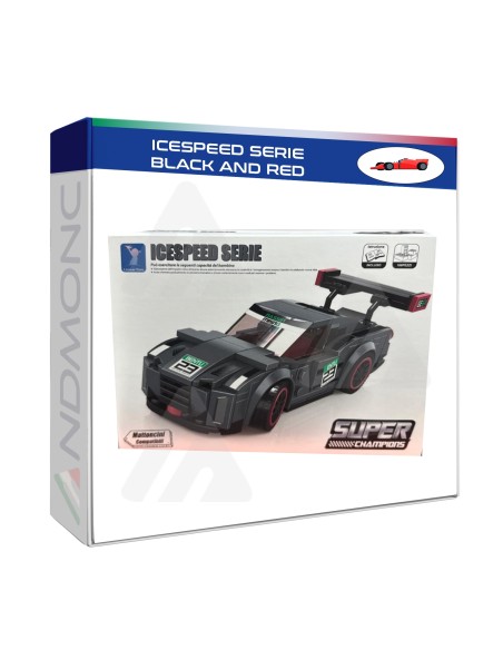 Macchina ICESPEED SERIE BLACK AND RED in mattoncini da costruire, gioco di costruzione