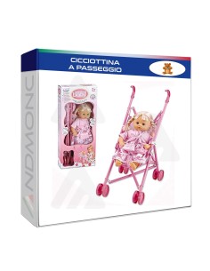 Bambola Cicciottina a passeggio con passeggino