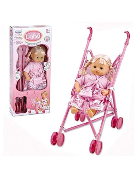 Bambola Cicciottina a passeggio con passeggino