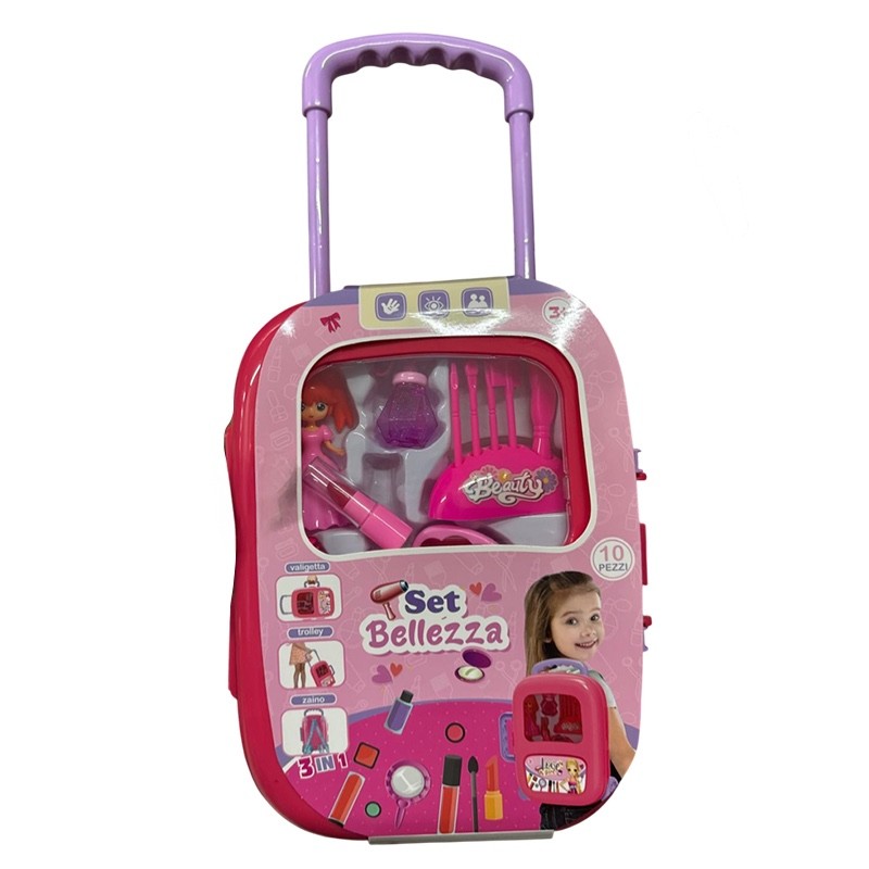 Set bellezza bambina, zaino, valigetta e trolley