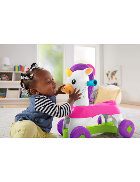 Fisher-Price Unicorno Balade Musicale, giocattolo da passeggio, con suoni e frasi magiche, 12+ mesi