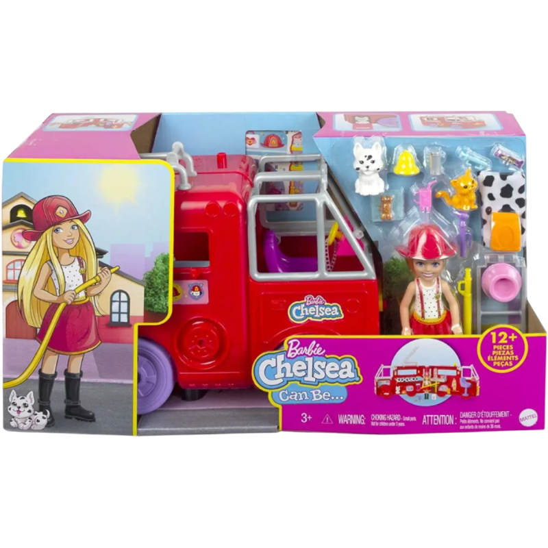 Barbie Chelsea Camion dei Pompieri Con Accessori