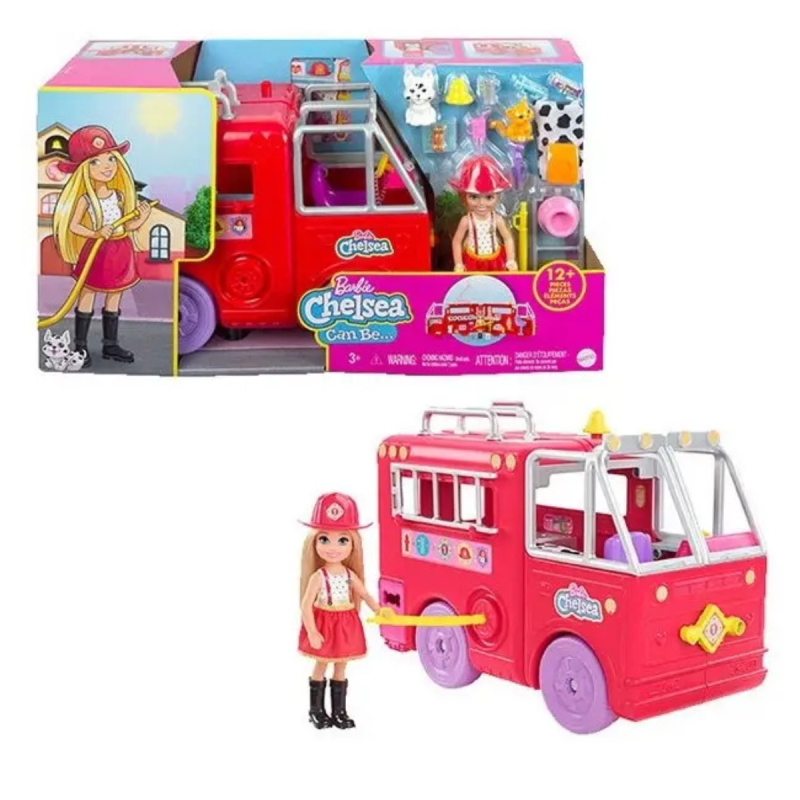 Barbie Chelsea Camion dei Pompieri Con Accessori