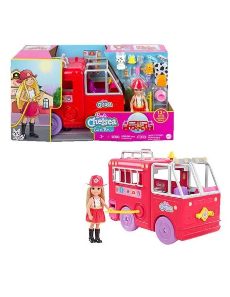 Barbie Chelsea Camion dei Pompieri Con Accessori