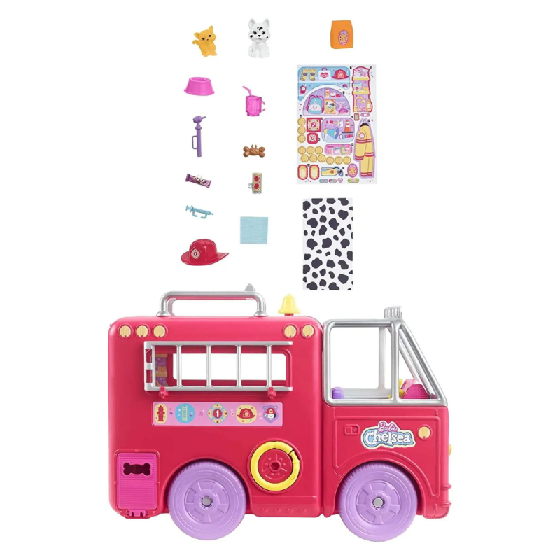Barbie Chelsea Camion dei Pompieri Con Accessori