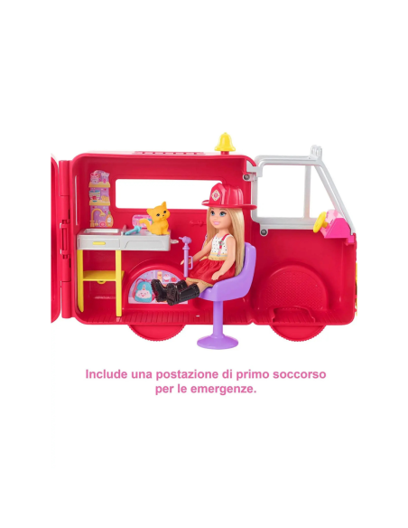 Barbie Chelsea Camion dei Pompieri Con Accessori