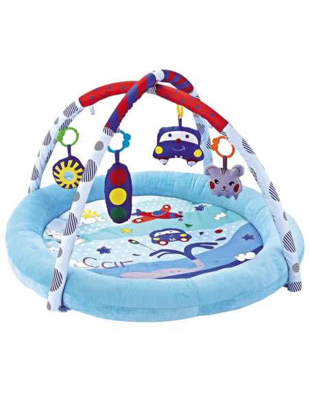 Teorema Giocattoli- Baby Palestrina Azzurra Multiattività 2 in 1, per Neonato, Morbida con Sonagli Lavabili, 67322