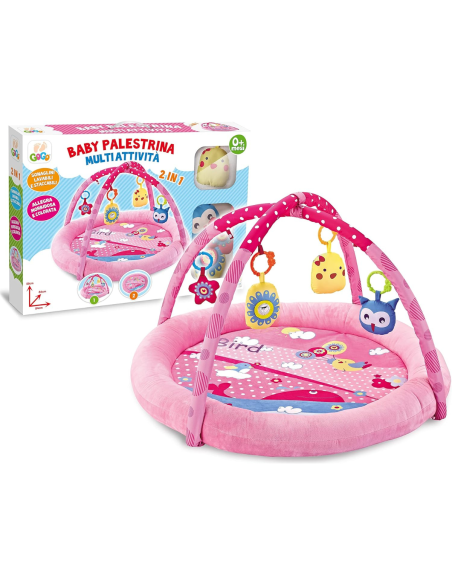 Teorema Giocattoli- Baby Palestrina Rosa Multiattività 2 in 1, per Neonato, Morbida con Sonagli Lavabili, 67323