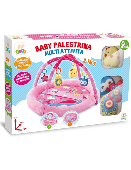 Teorema Giocattoli- Baby Palestrina Rosa Multiattività 2 in 1, per Neonato, Morbida con Sonagli Lavabili, 67323