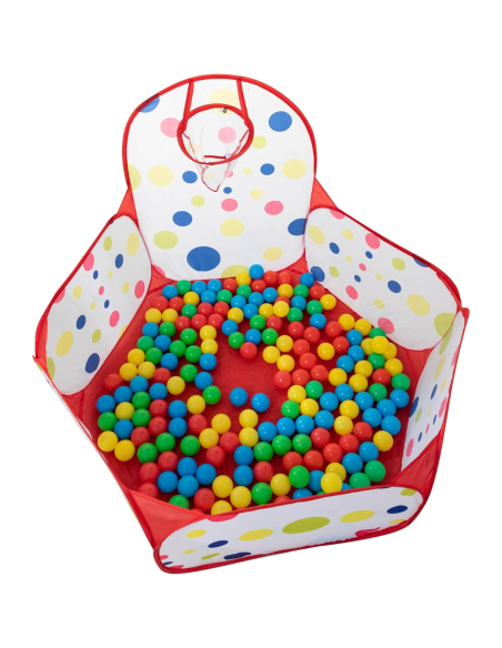 Piscina di Palline per Bambini -  90cm - con canestro da Basket - Cesta di Palline