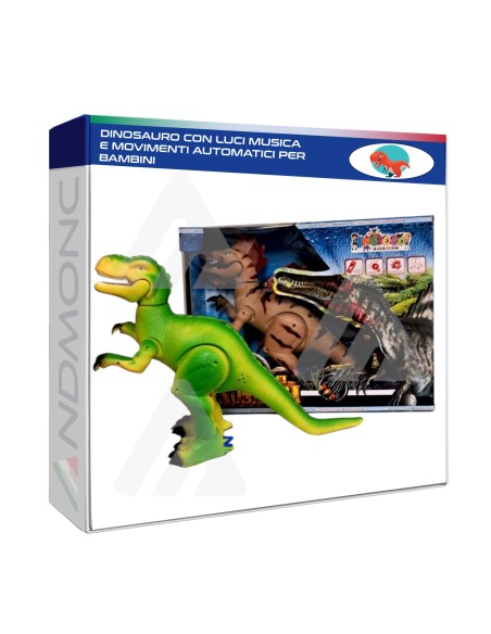 Dinosauro con luci e musica e movimenti per bambini