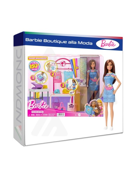 Barbie - Playset Boutique Moda, Con Bambola E Accessori Alla Moda Inclusi