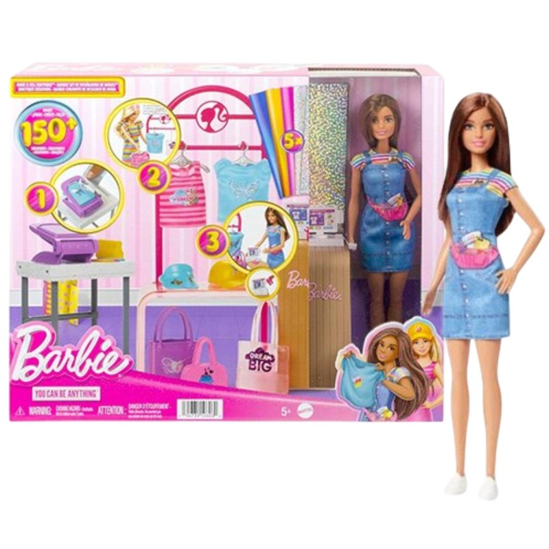 Barbie - Playset Boutique Moda, Con Bambola E...