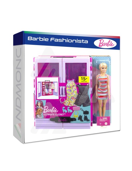 Barbie Fashionistas Armadio Moda Look Bambola E Accessorio